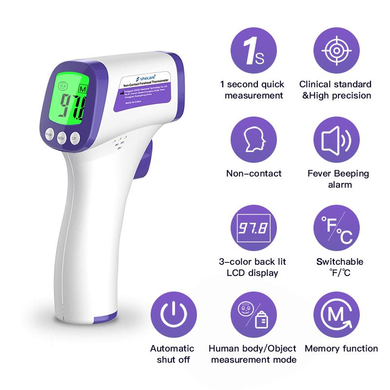 Thermometer for Adults, Amerzam Non Contact Forehead Infrared Thermometers  for Baby,Kids,Touchless Thermometer with Digital LCD Display Accurate